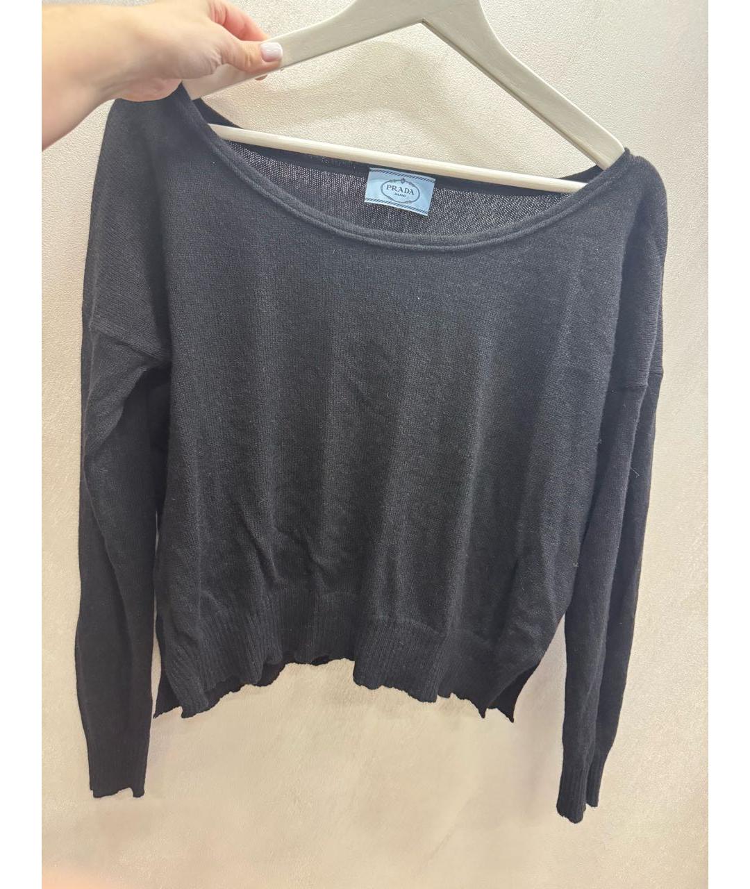PRADA Черный шерстяной джемпер / свитер, фото 5