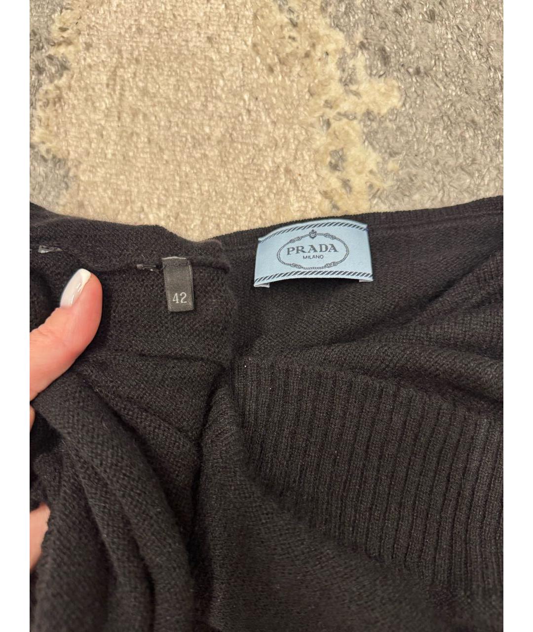 PRADA Черный шерстяной джемпер / свитер, фото 4