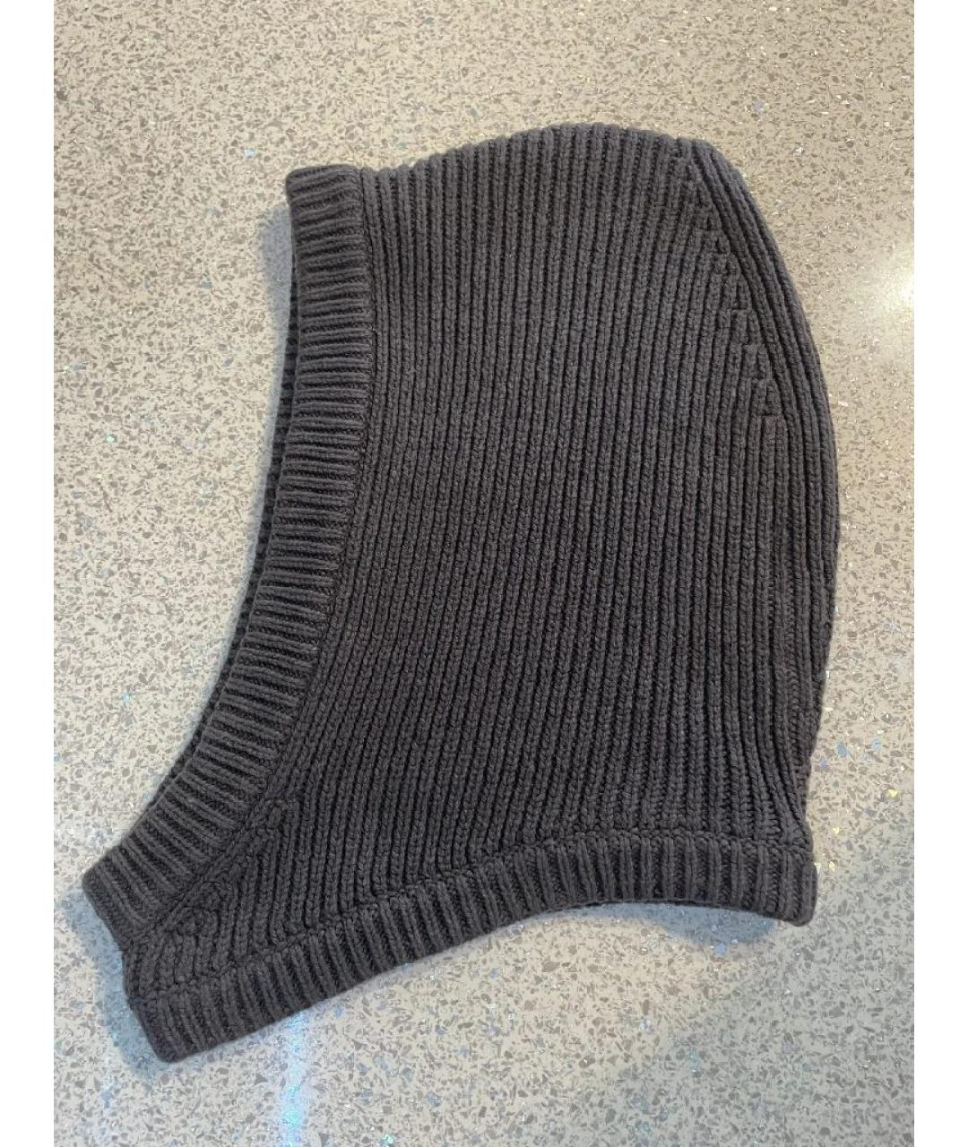 RICK OWENS Антрацитовый кашемировый капюшон, фото 5