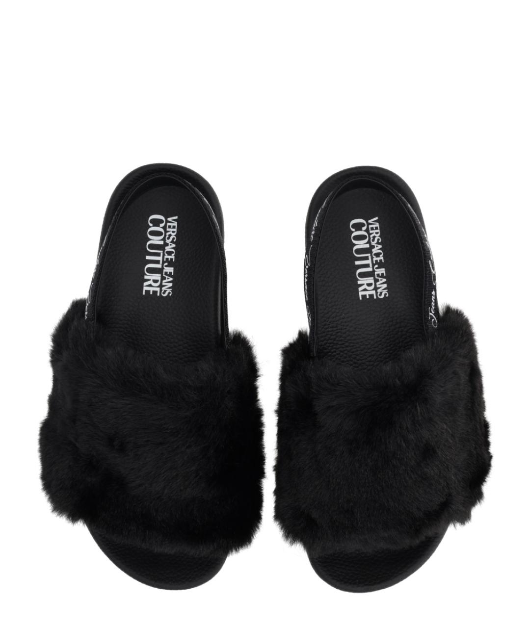 VERSACE JEANS COUTURE Черные шлепанцы, фото 5