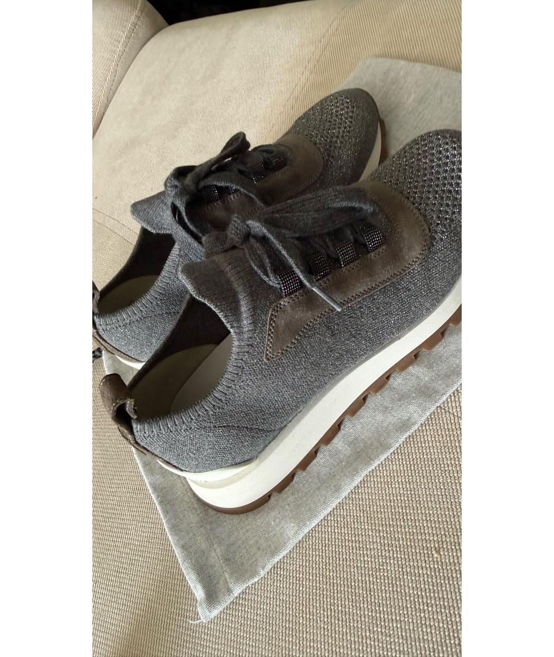 BRUNELLO CUCINELLI Серые кроссовки, фото 3