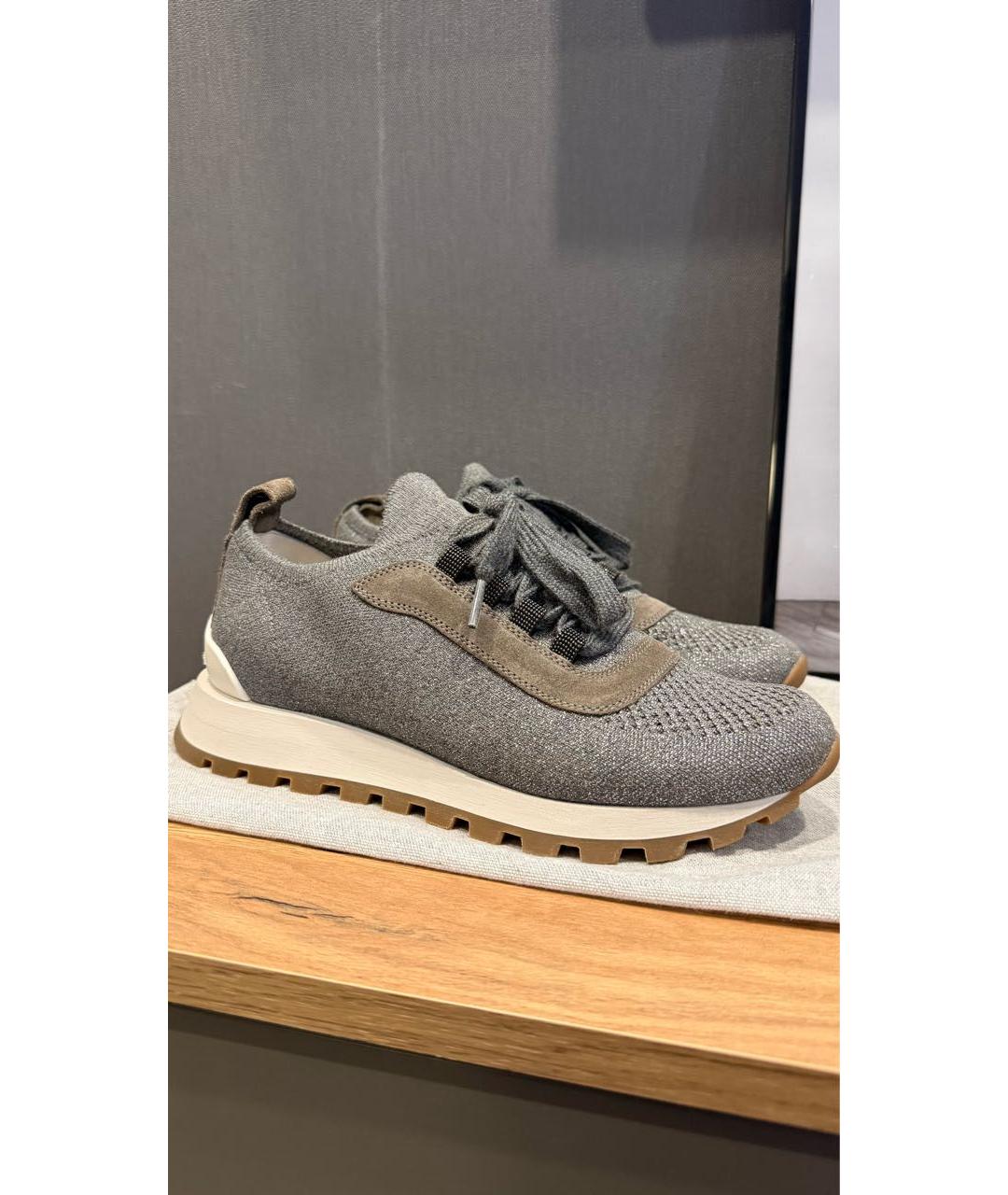 BRUNELLO CUCINELLI Серые кроссовки, фото 5