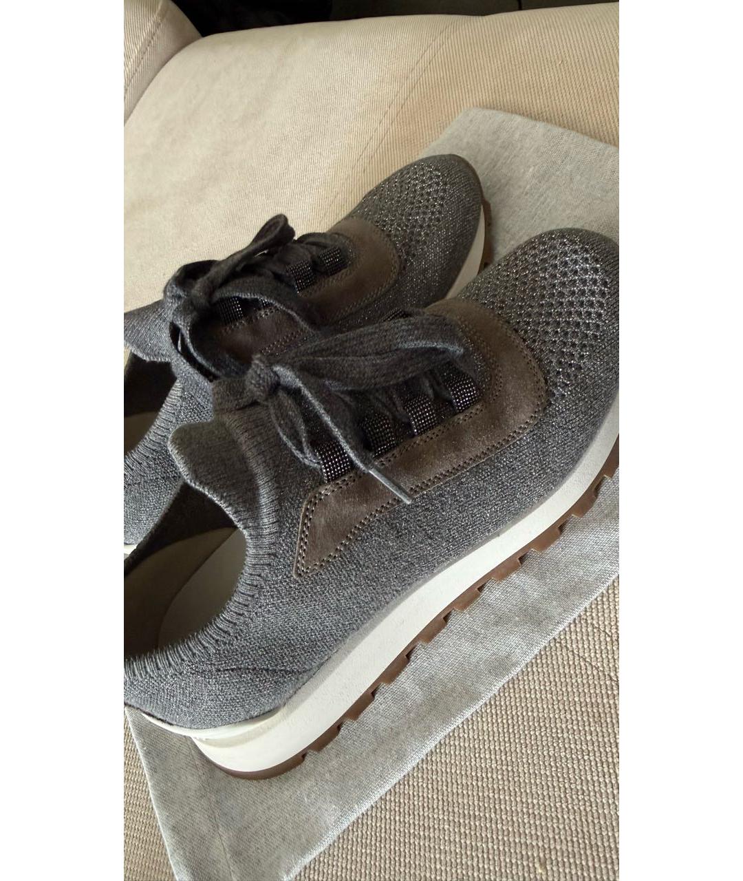 BRUNELLO CUCINELLI Серые кроссовки, фото 4