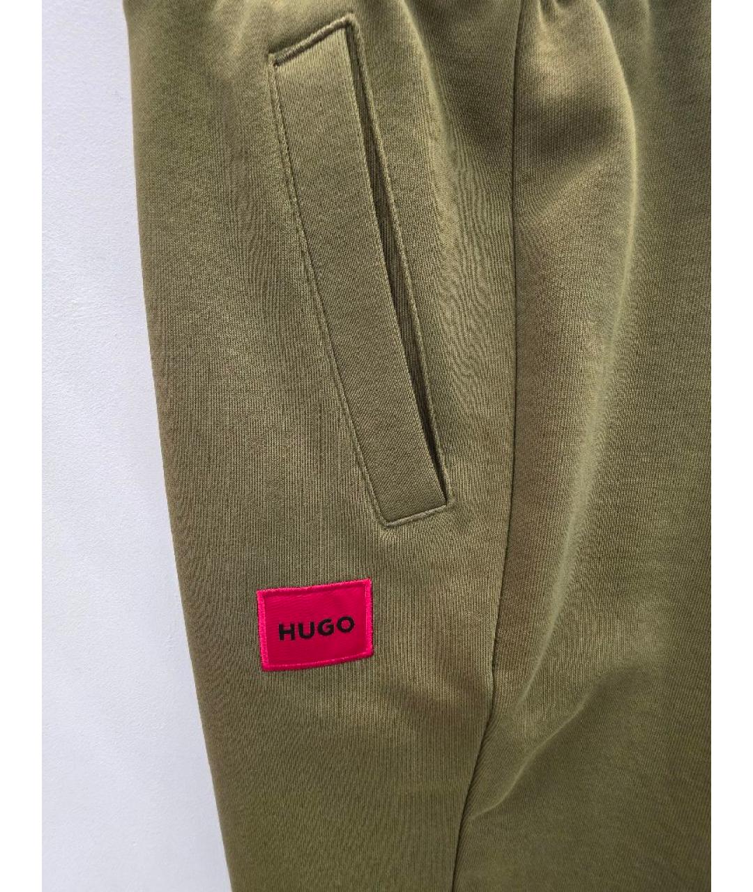 HUGO Хаки хлопковые повседневные брюки, фото 4