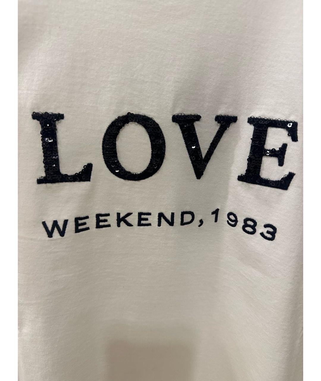 WEEKEND MAX MARA Белая хлопковая футболка, фото 5