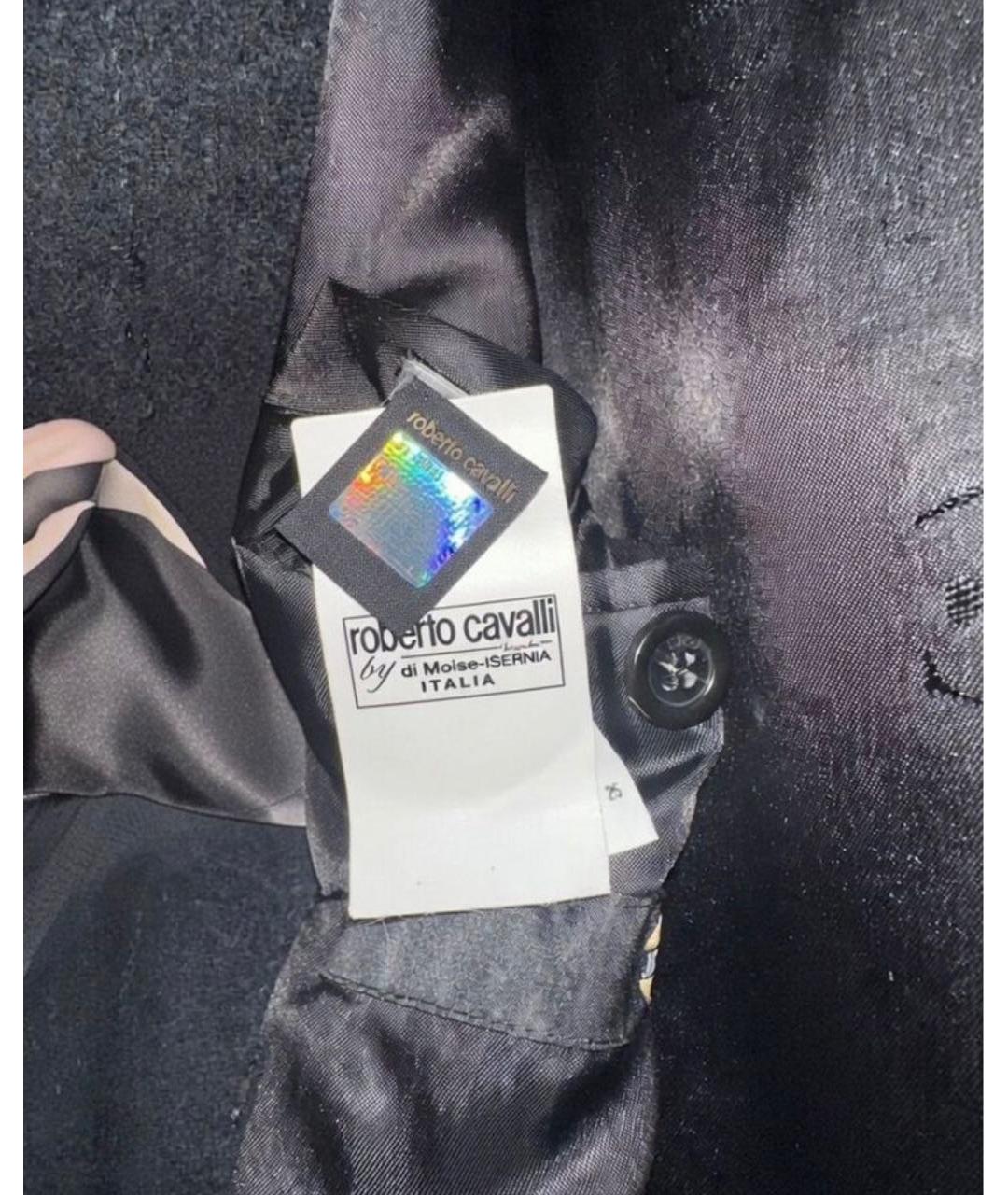 ROBERTO CAVALLI Черное шерстяное пальто, фото 7