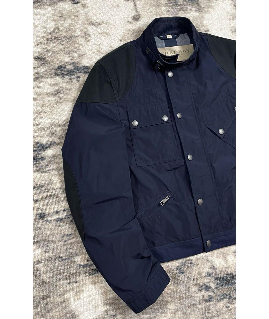 BURBERRY Темно-синяя полиэстеровая куртка, фото 3