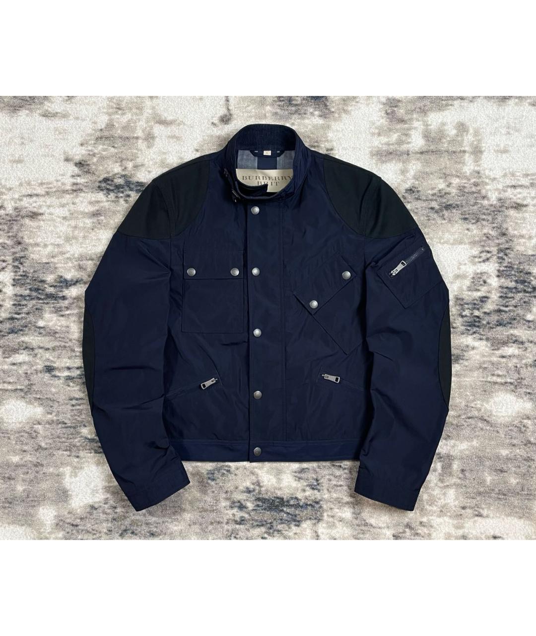 BURBERRY Темно-синяя полиэстеровая куртка, фото 7