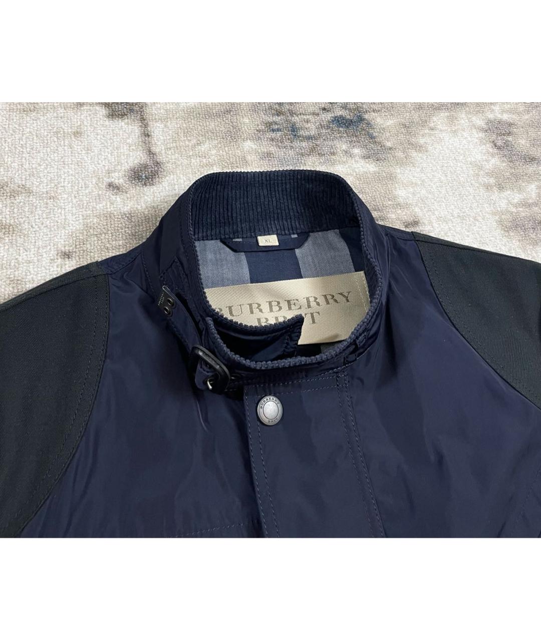 BURBERRY Темно-синяя полиэстеровая куртка, фото 4