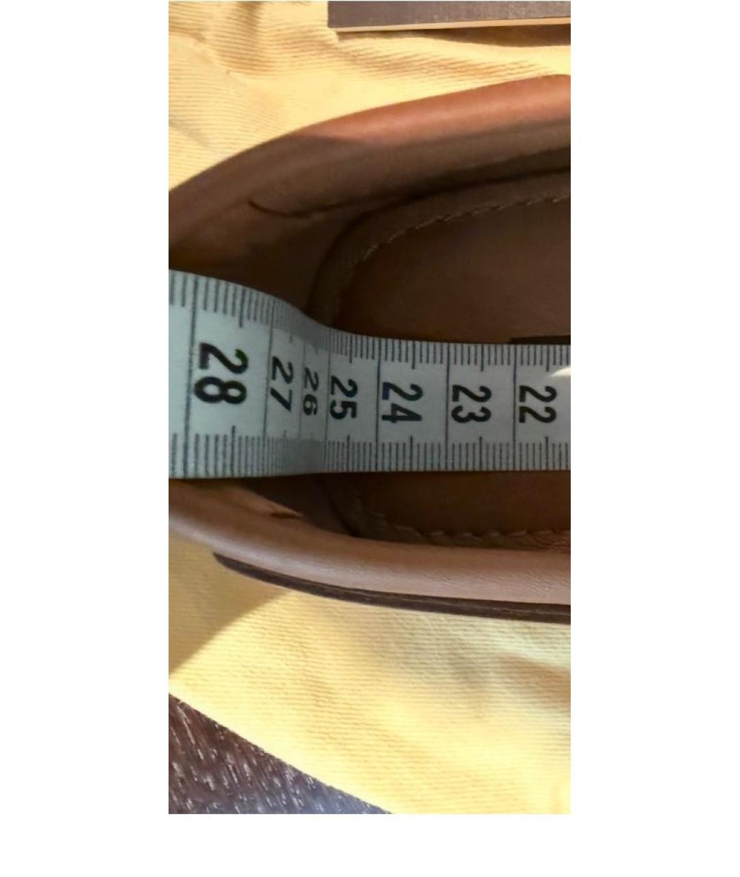LOUIS VUITTON Коричневые кожаные мокасины, фото 7