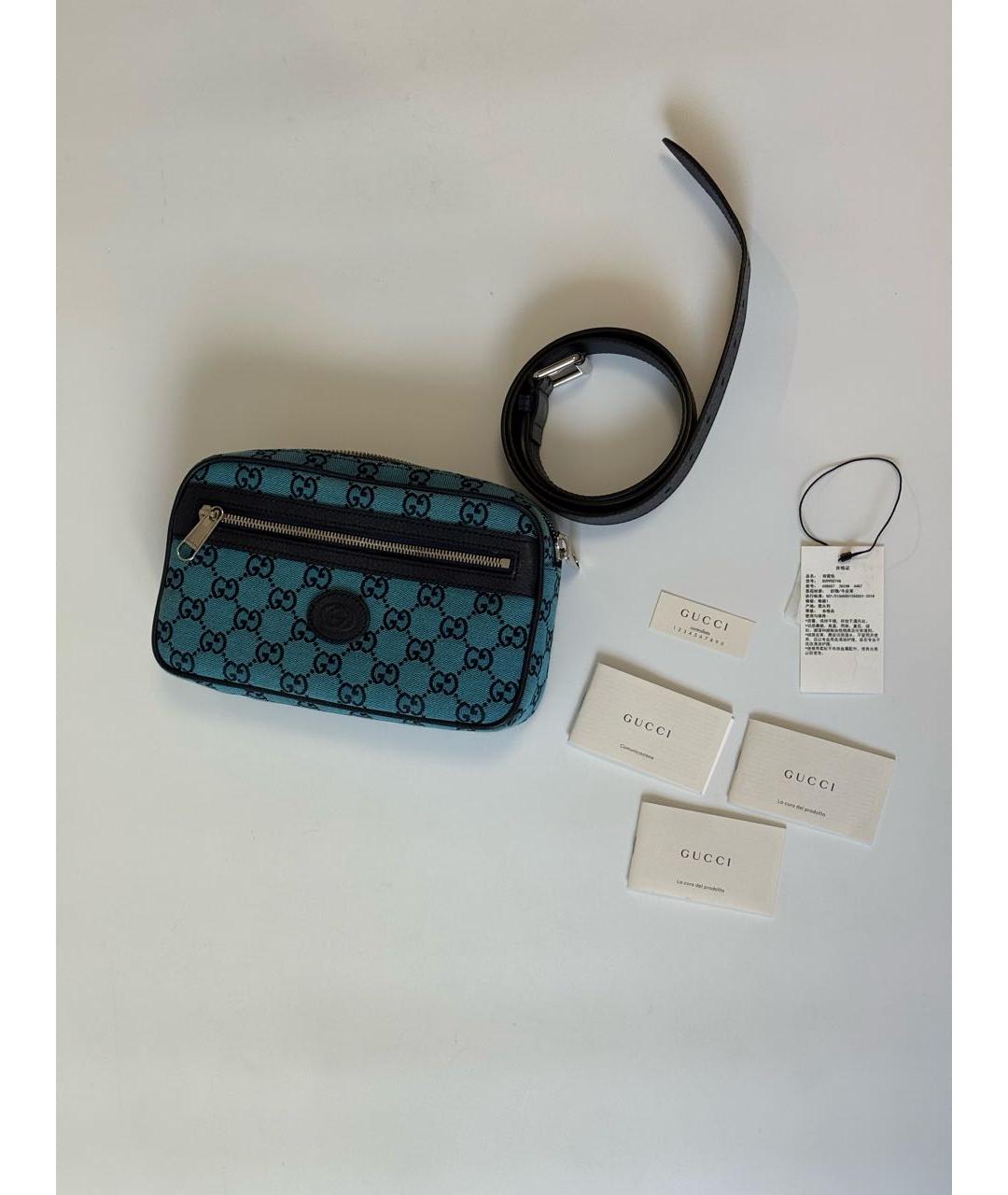 GUCCI Синяя поясная сумка, фото 5