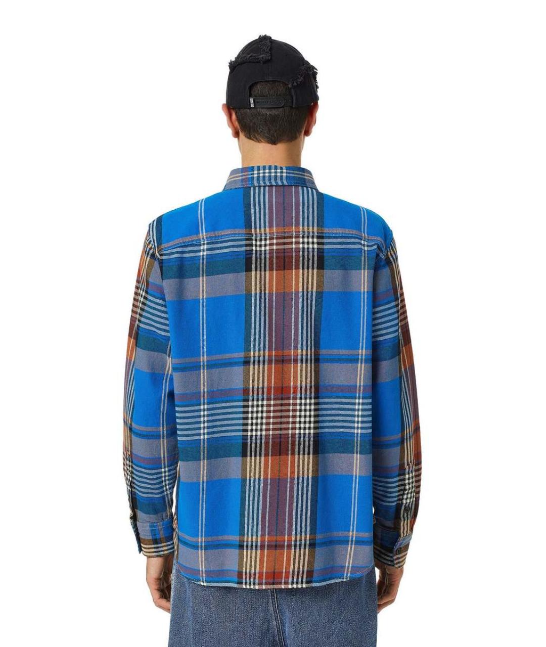 DIESEL BLACK GOLD Синяя хлопковая кэжуал рубашка, фото 2