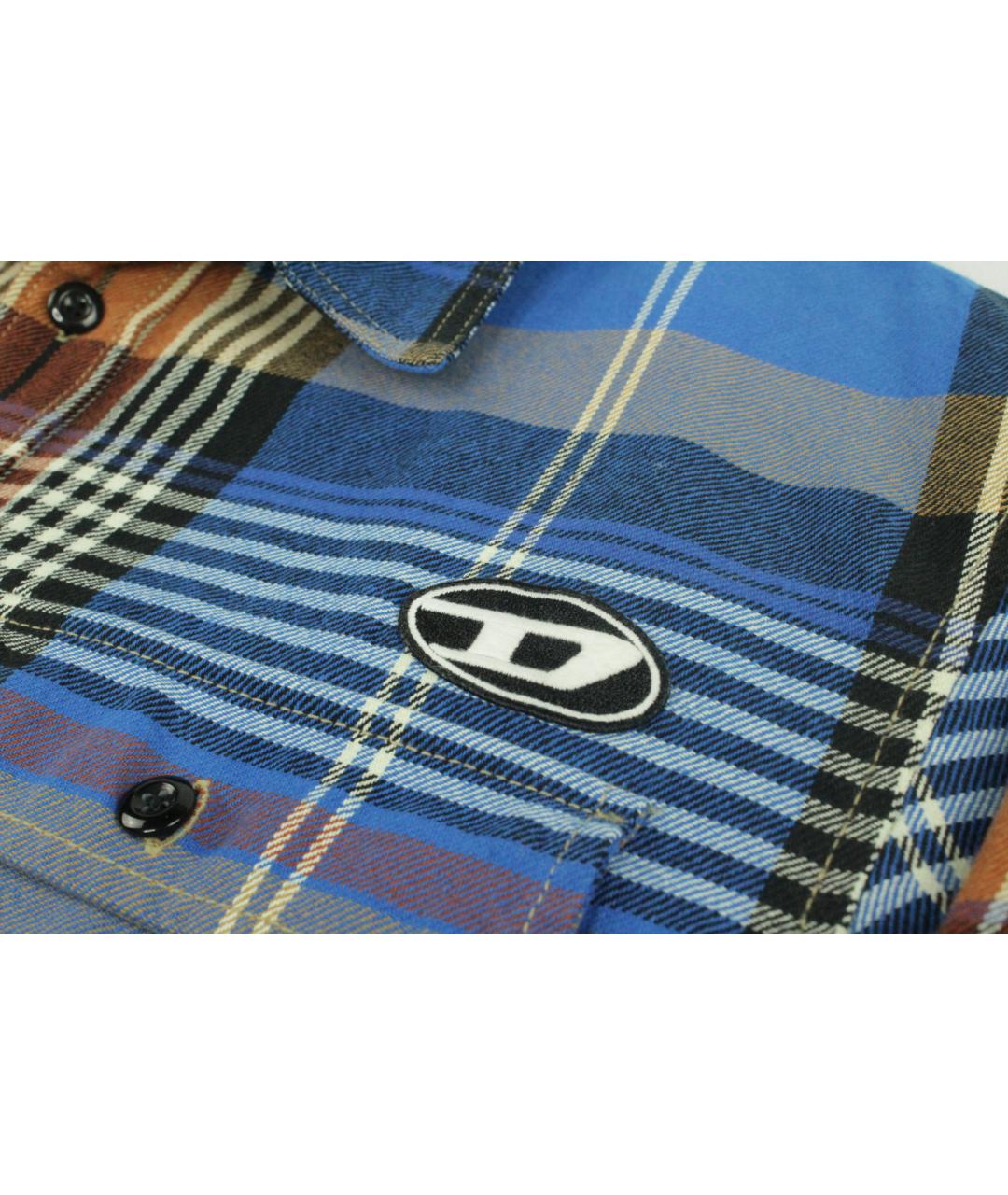 DIESEL BLACK GOLD Синяя хлопковая кэжуал рубашка, фото 3