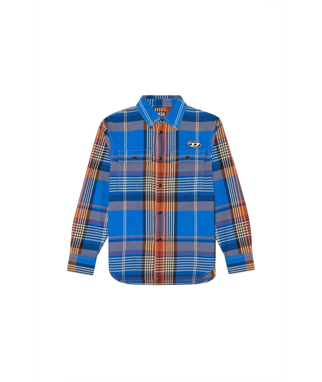 DIESEL BLACK GOLD Синяя хлопковая кэжуал рубашка, фото 9