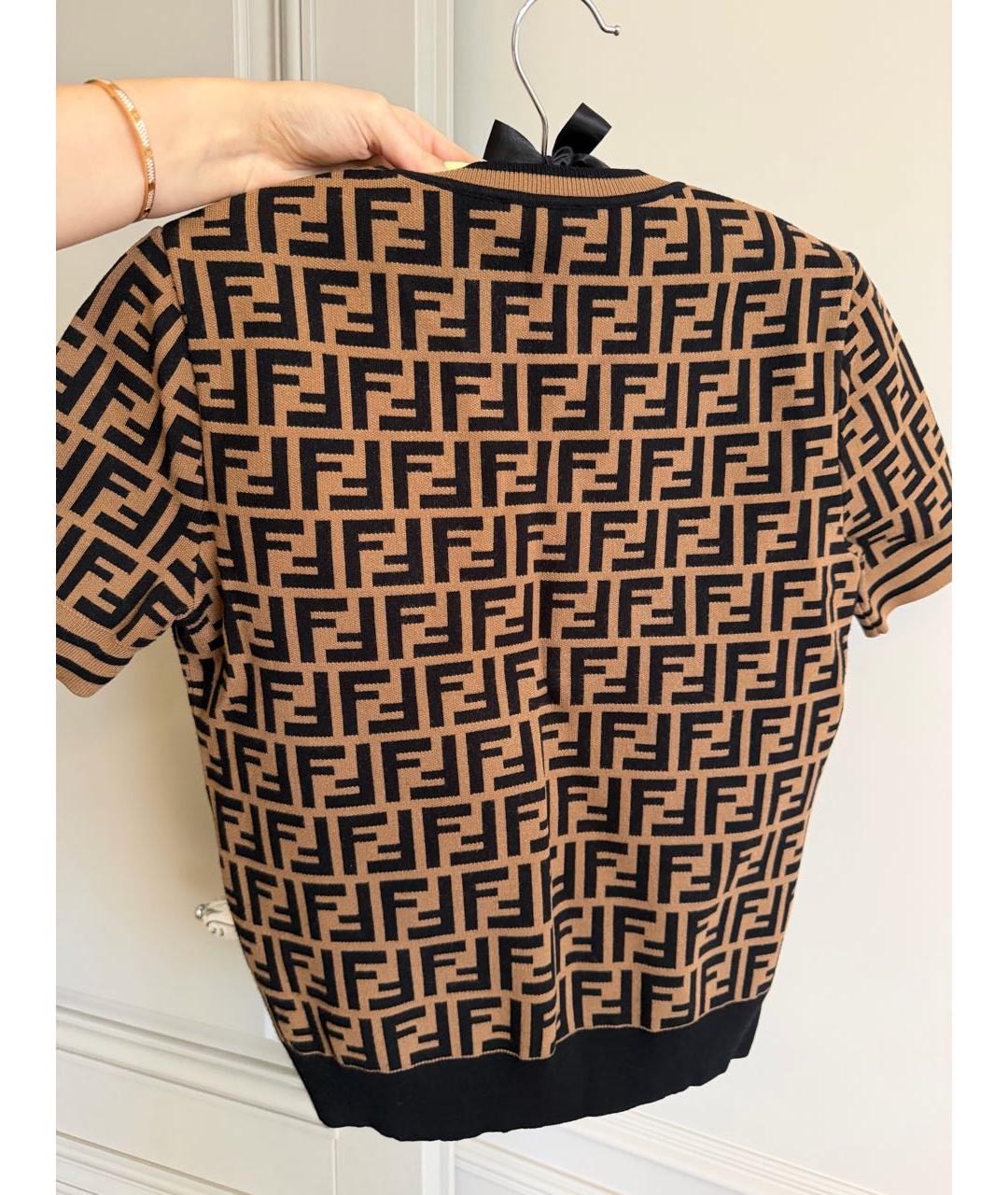 FENDI Коричневый вискозный джемпер / свитер, фото 2