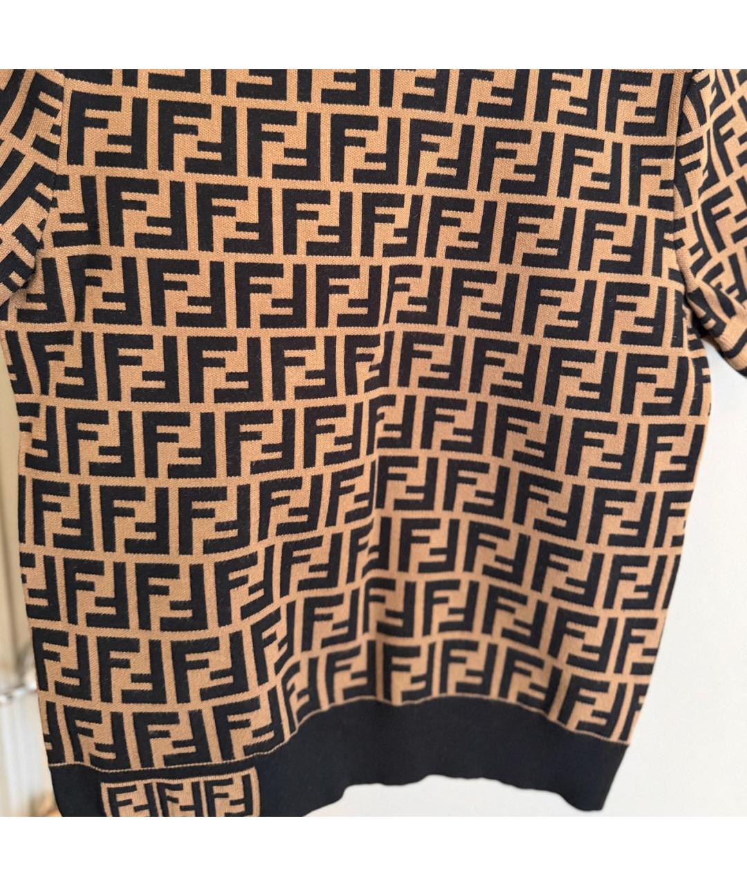 FENDI Коричневый вискозный джемпер / свитер, фото 4