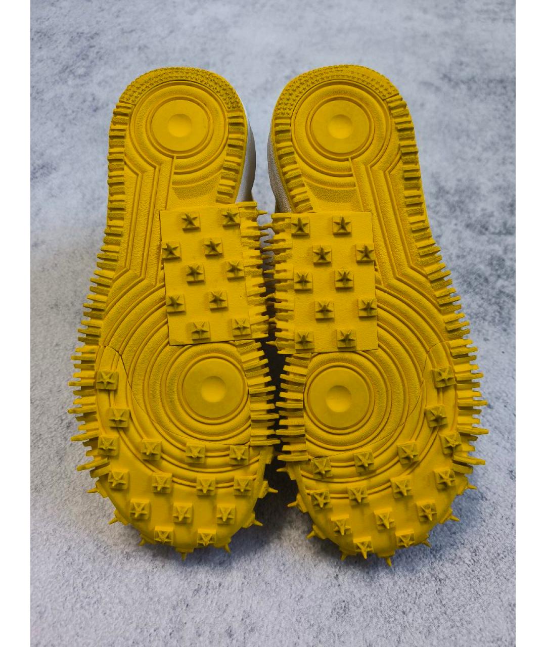 NIKE X OFF-WHITE Желтые высокие кроссовки / кеды из искусственной кожи, фото 3