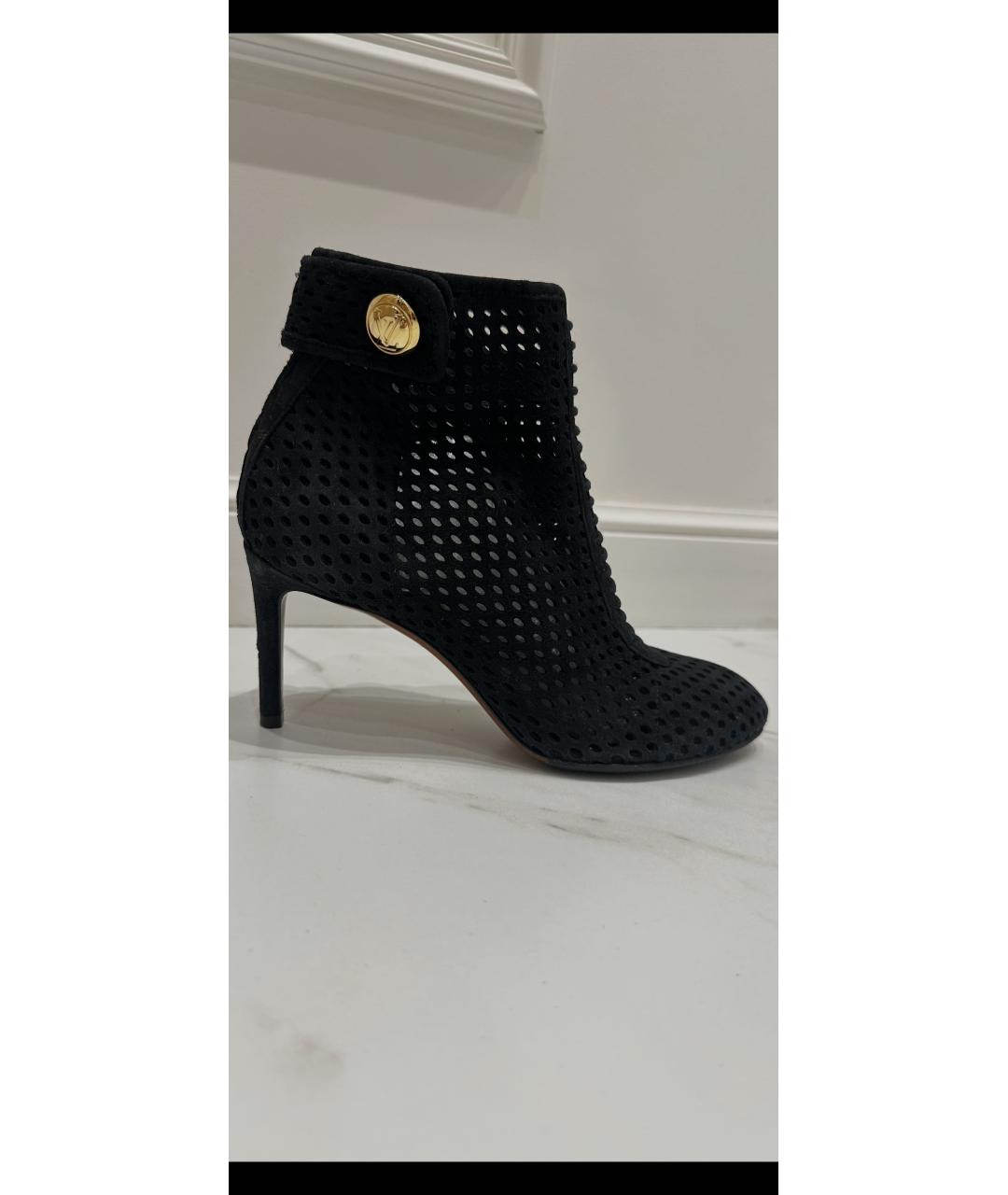 LOUIS VUITTON Черные замшевые ботильоны, фото 9