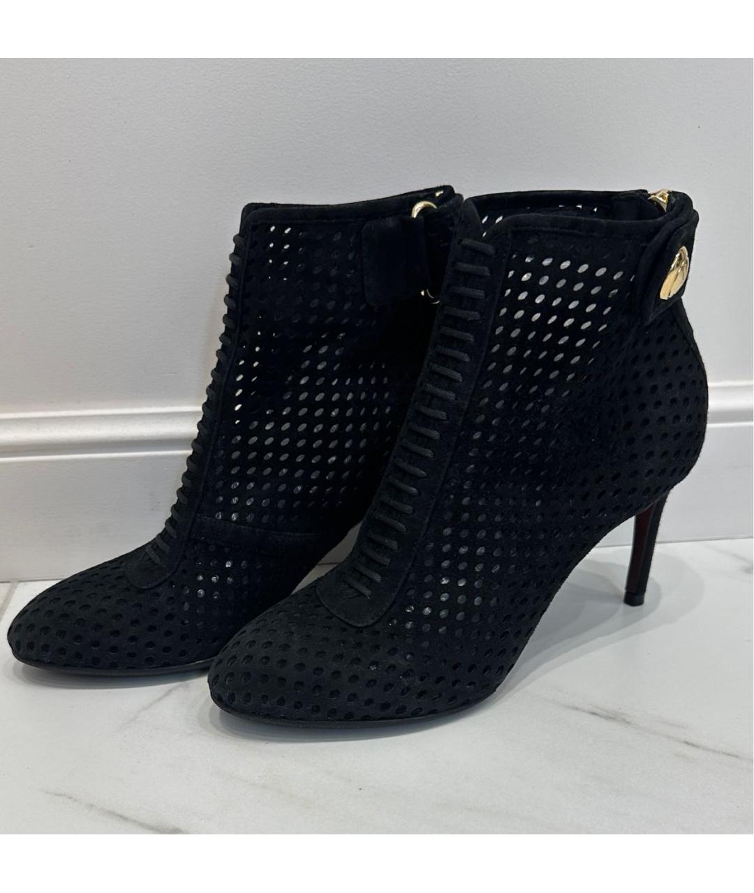 LOUIS VUITTON Черные замшевые ботильоны, фото 7