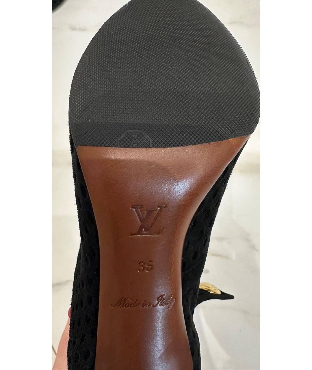 LOUIS VUITTON Черные замшевые ботильоны, фото 5