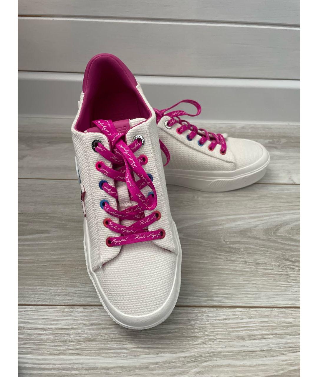 KARL LAGERFELD Белые текстильные кроссовки, фото 2