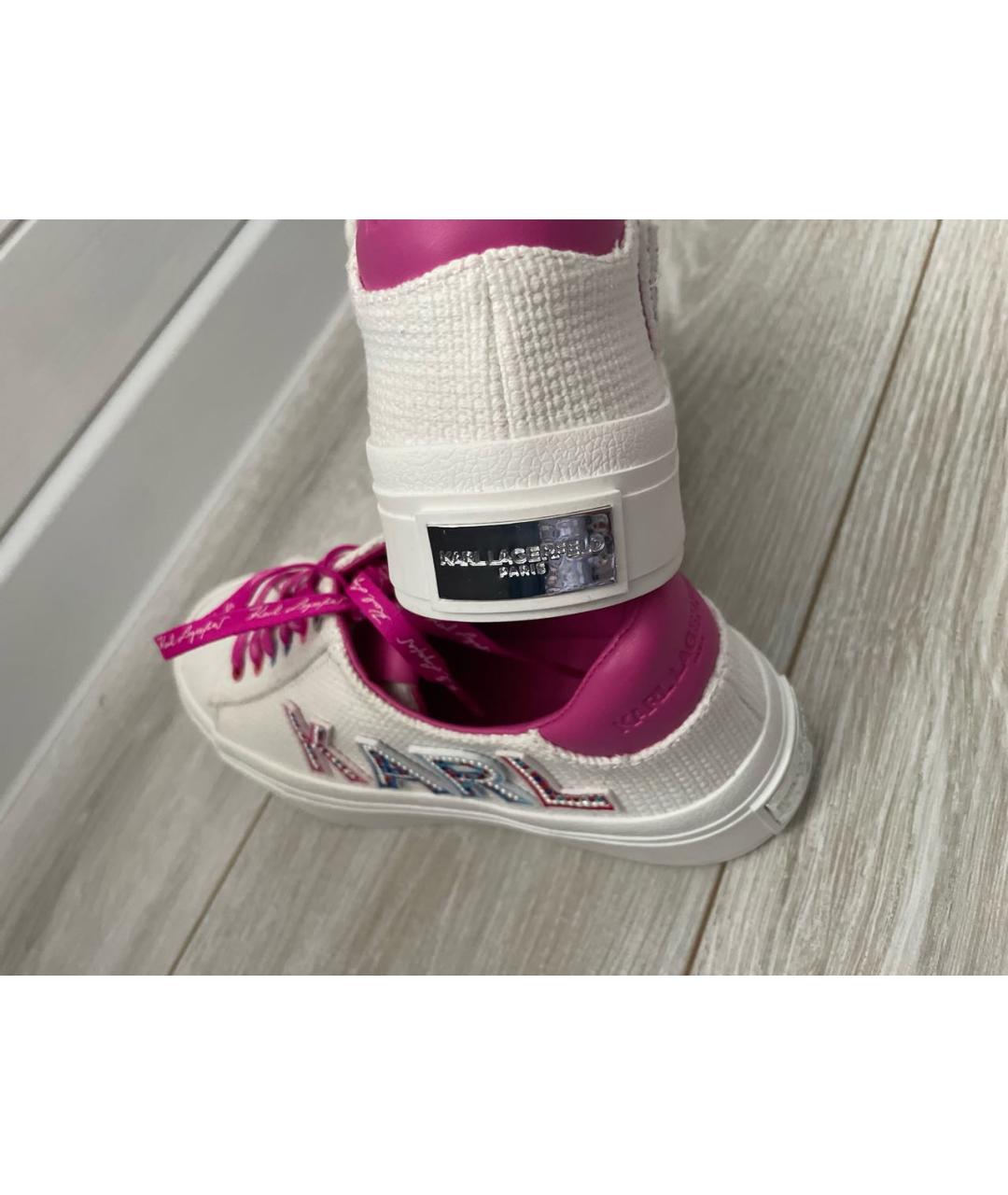 KARL LAGERFELD Белые текстильные кроссовки, фото 5