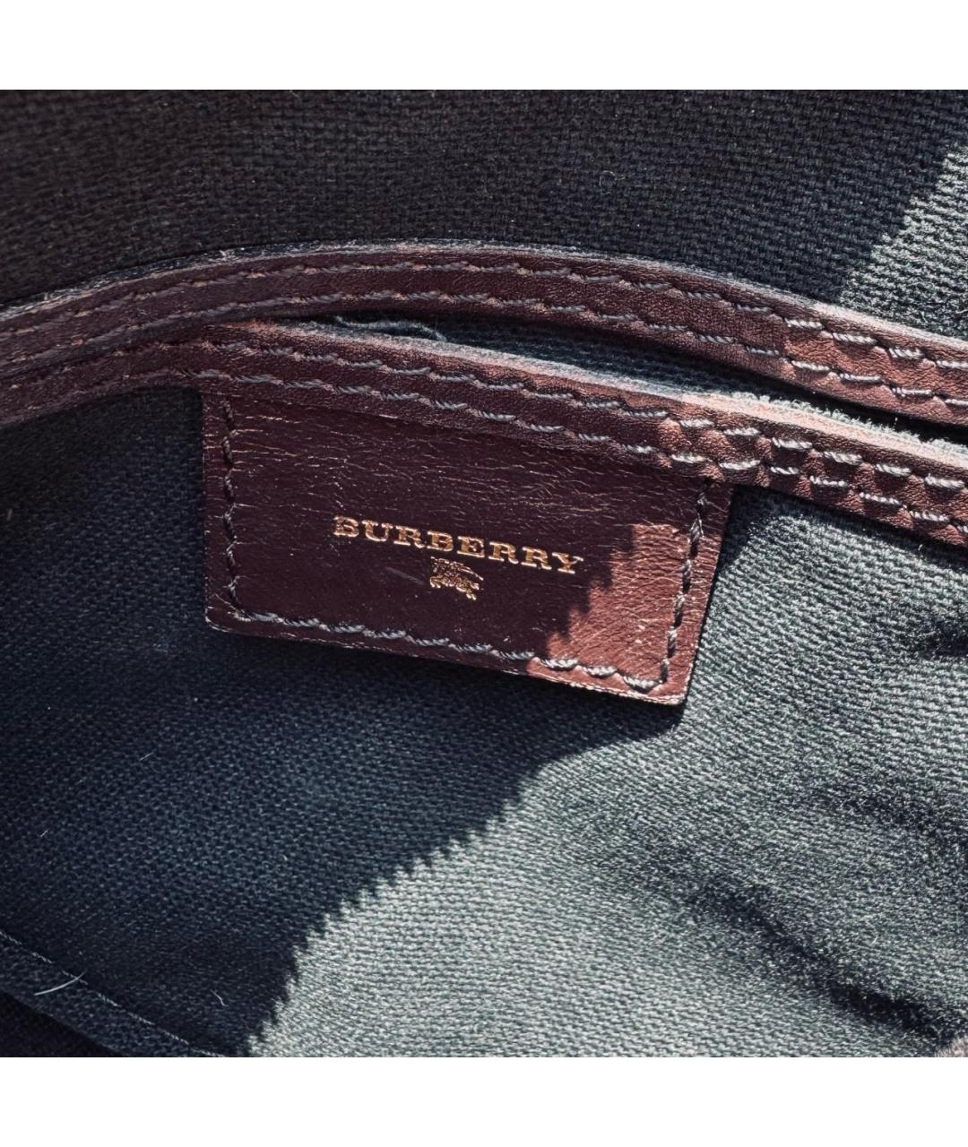 BURBERRY Коричневая кожаная сумка с короткими ручками, фото 5