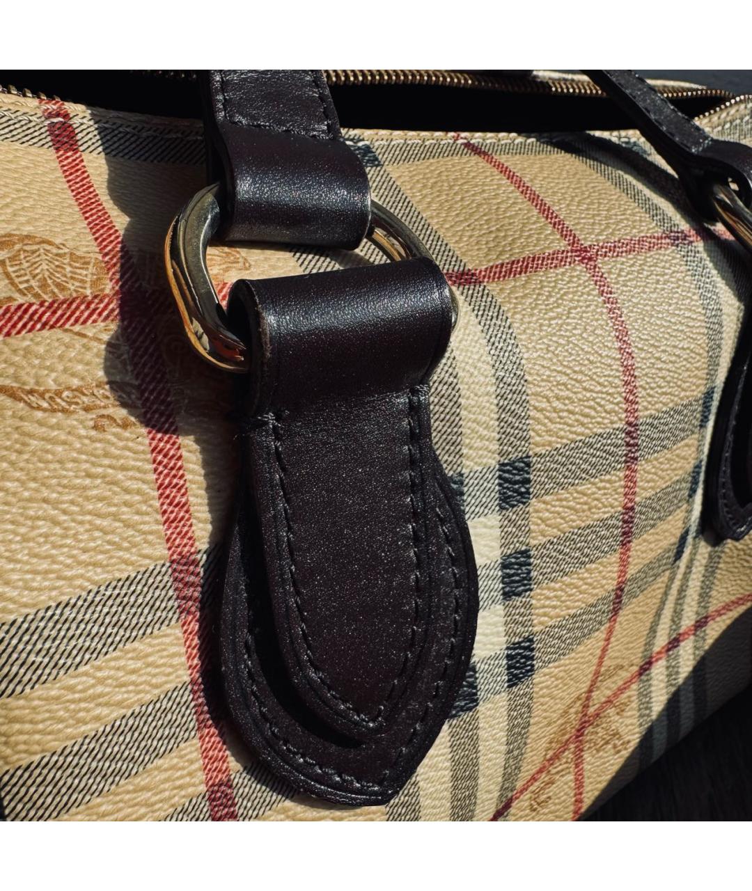 BURBERRY Коричневая кожаная сумка с короткими ручками, фото 2