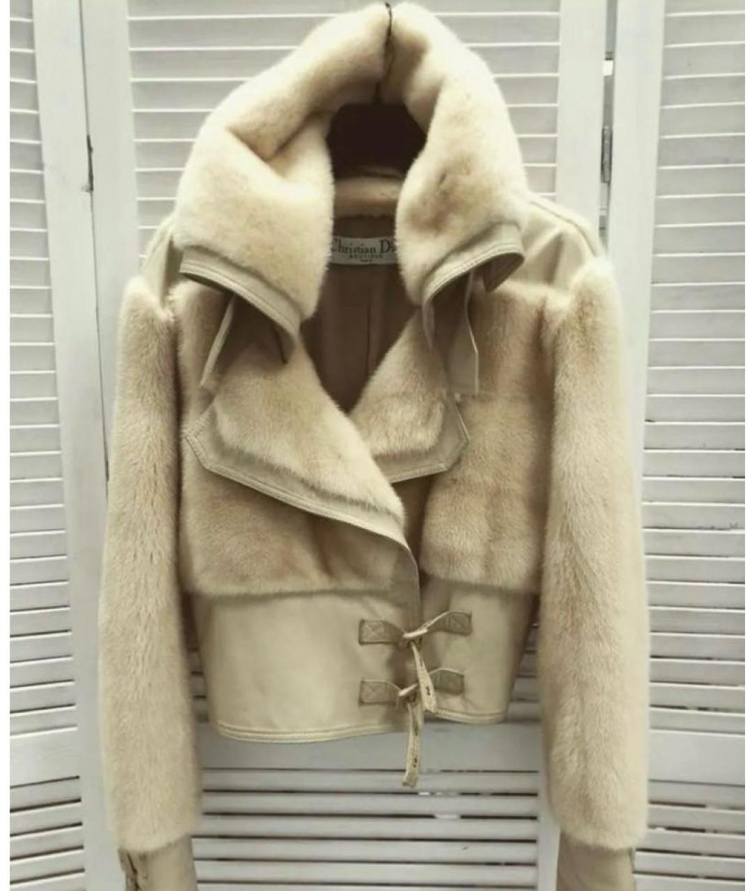 CHRISTIAN DIOR Бежевая кожаная куртка, фото 4