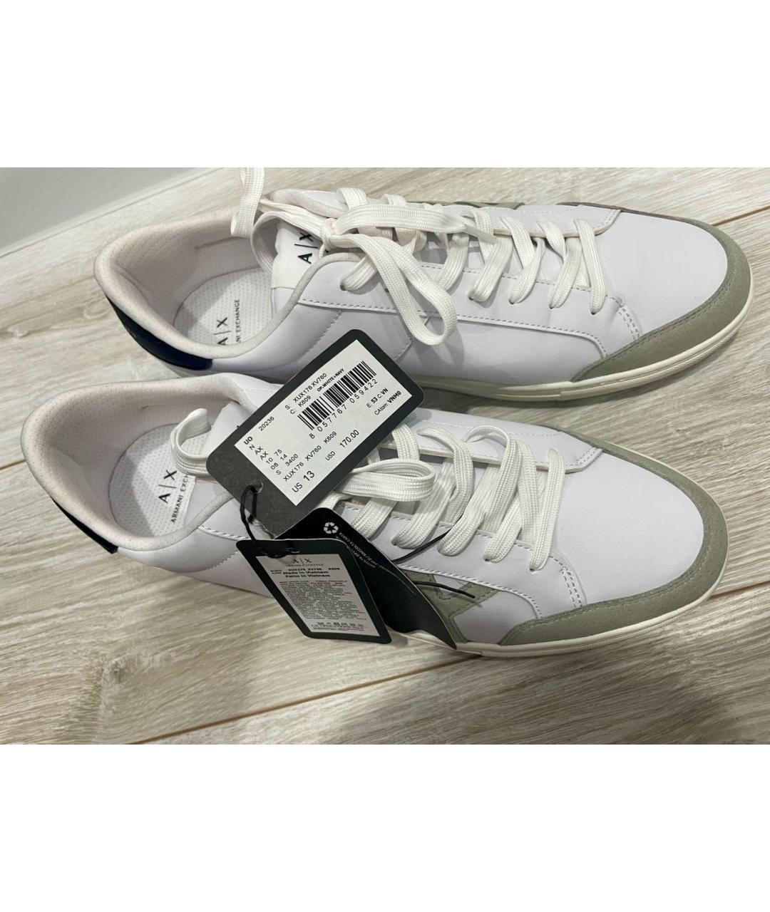 ARMANI EXCHANGE Белые низкие кроссовки / кеды, фото 3