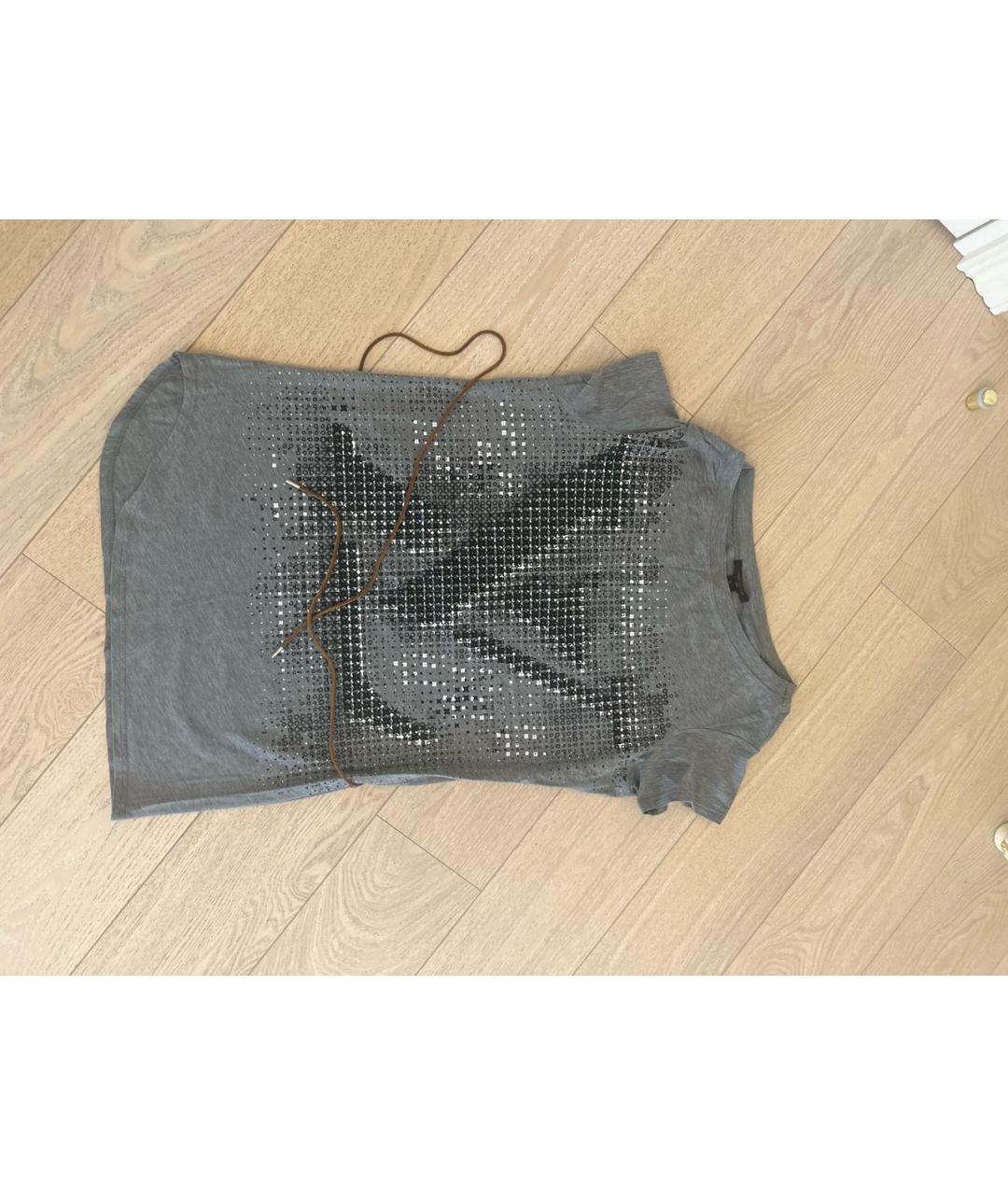 LOUIS VUITTON Серая хлопковая футболка, фото 4