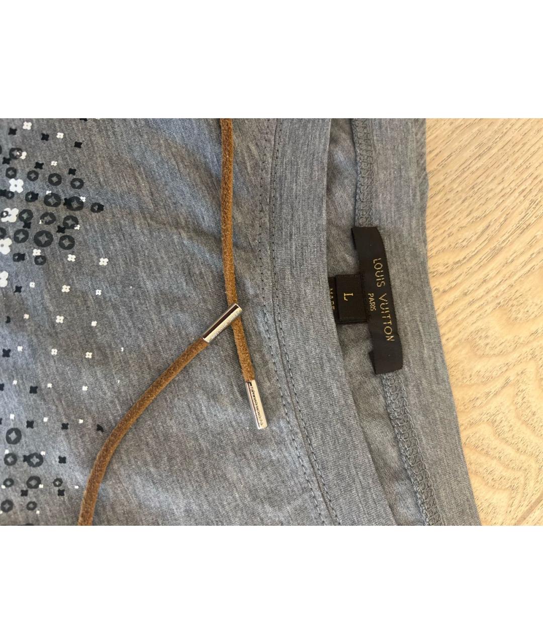 LOUIS VUITTON Серая хлопковая футболка, фото 5