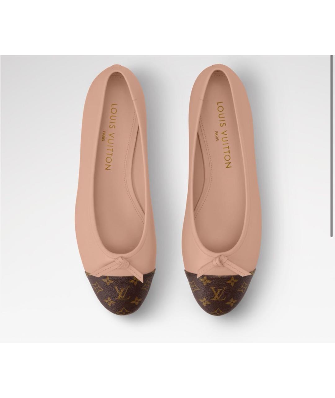 LOUIS VUITTON Бежевые кожаные балетки, фото 2