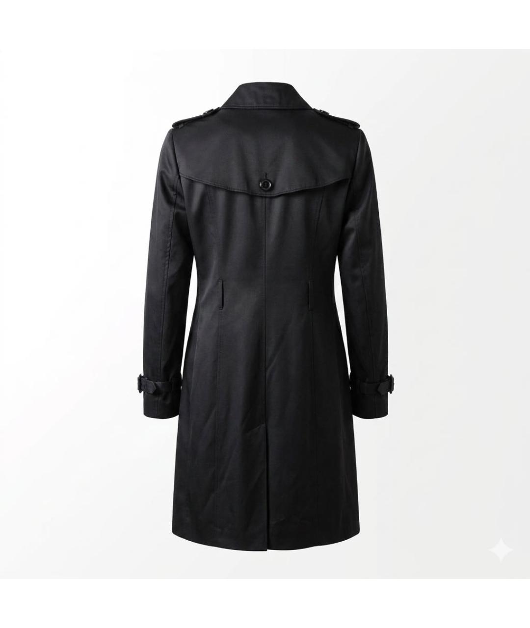 BURBERRY Черное шелковое пальто, фото 2