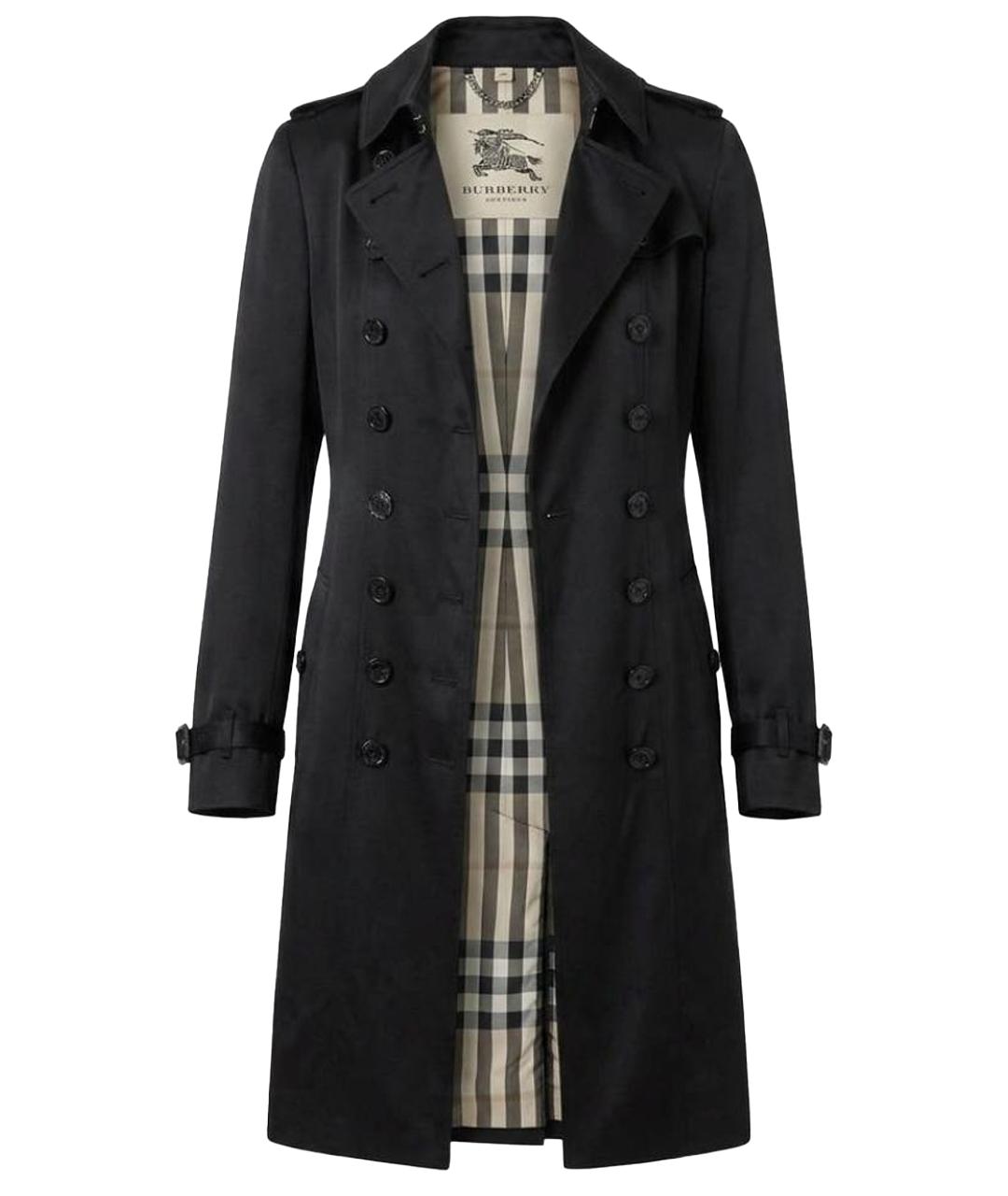 BURBERRY Черное шелковое пальто, фото 1