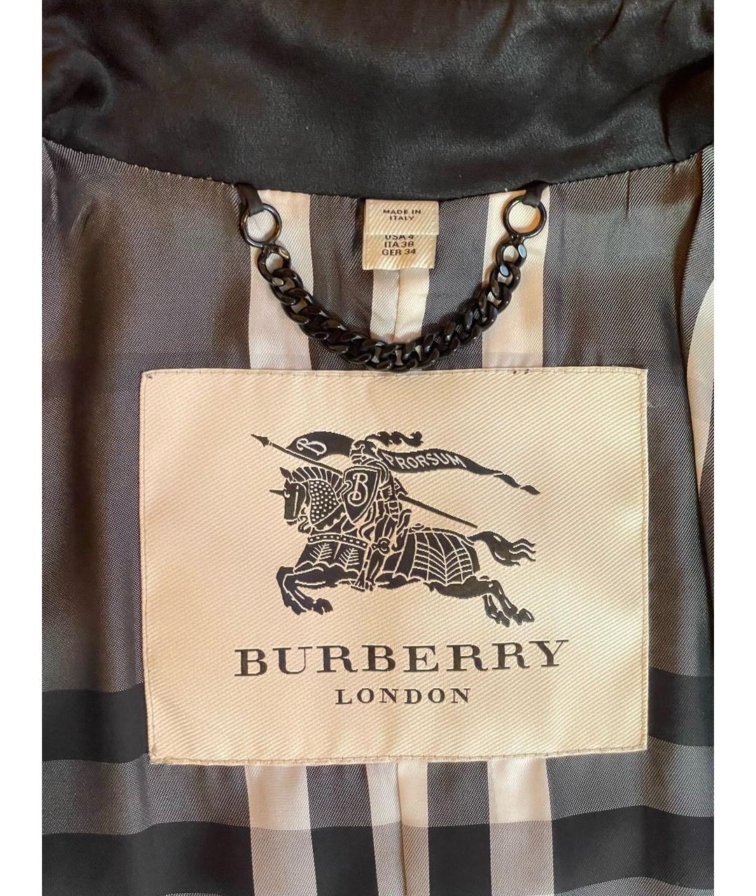 BURBERRY Черное шелковое пальто, фото 3