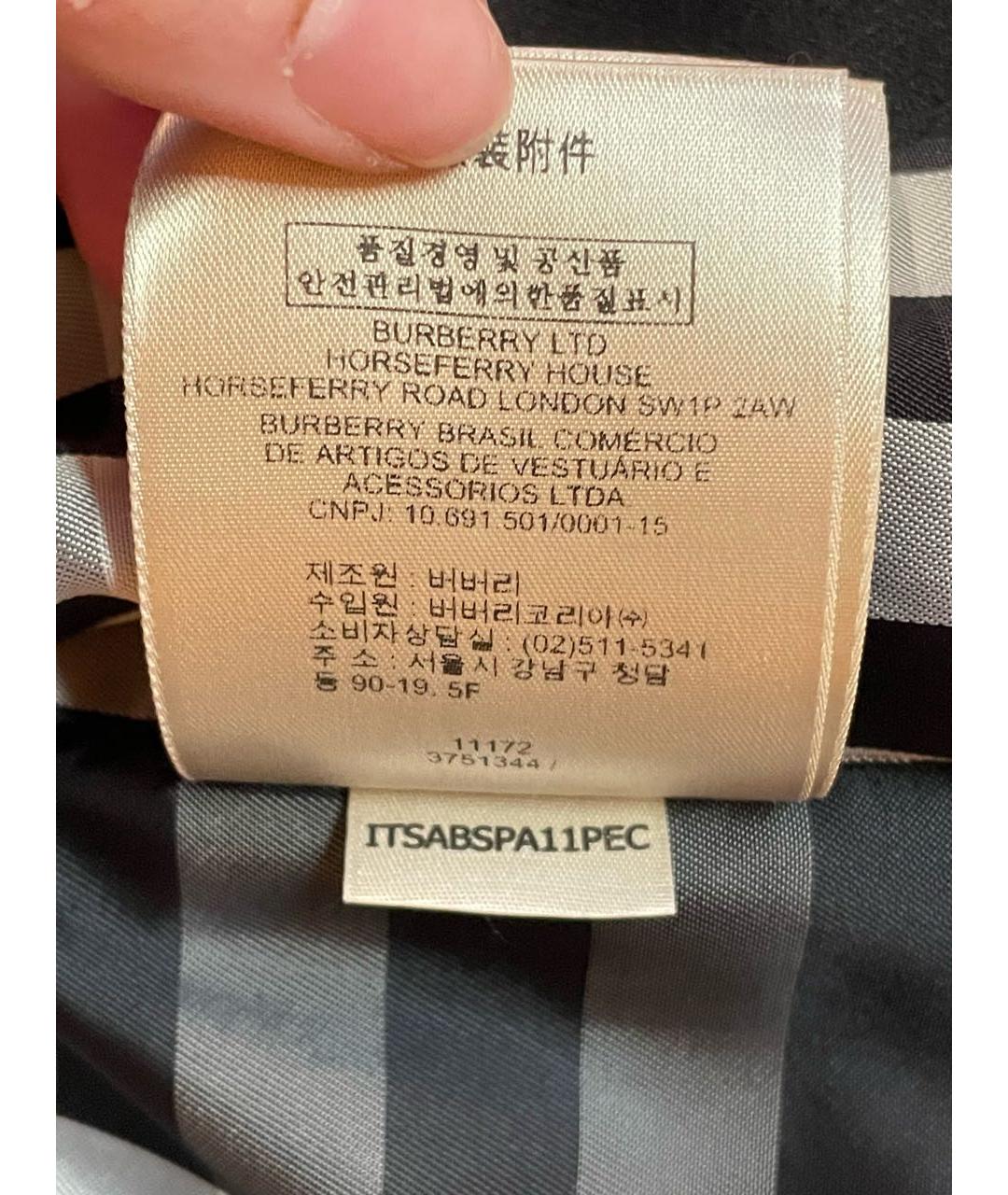 BURBERRY Черное шелковое пальто, фото 5