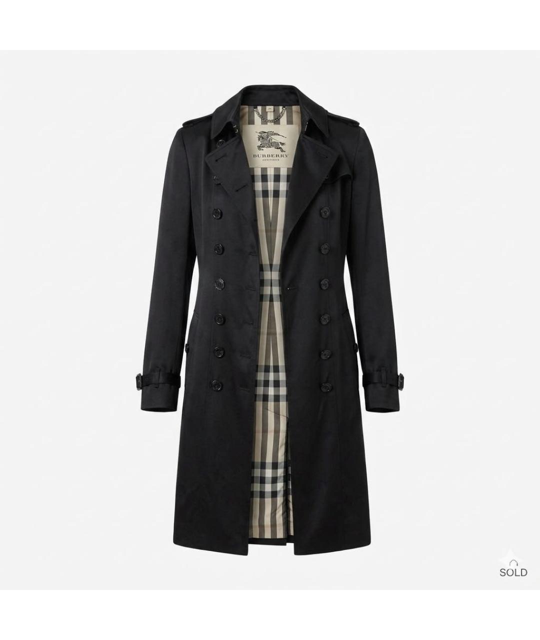 BURBERRY Черное шелковое пальто, фото 6