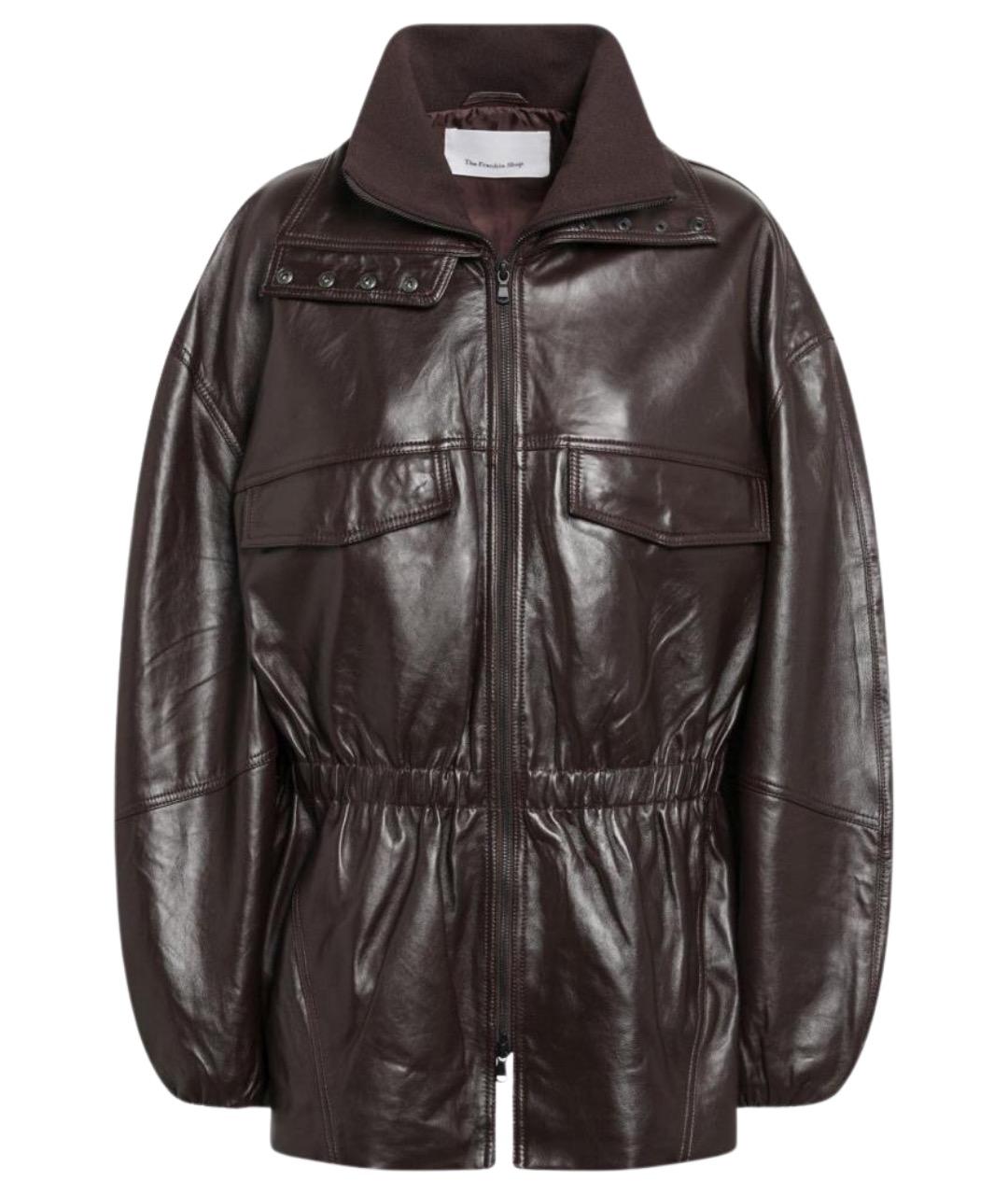 THE FRANKIE SHOP Бордовая кожаная куртка, фото 1
