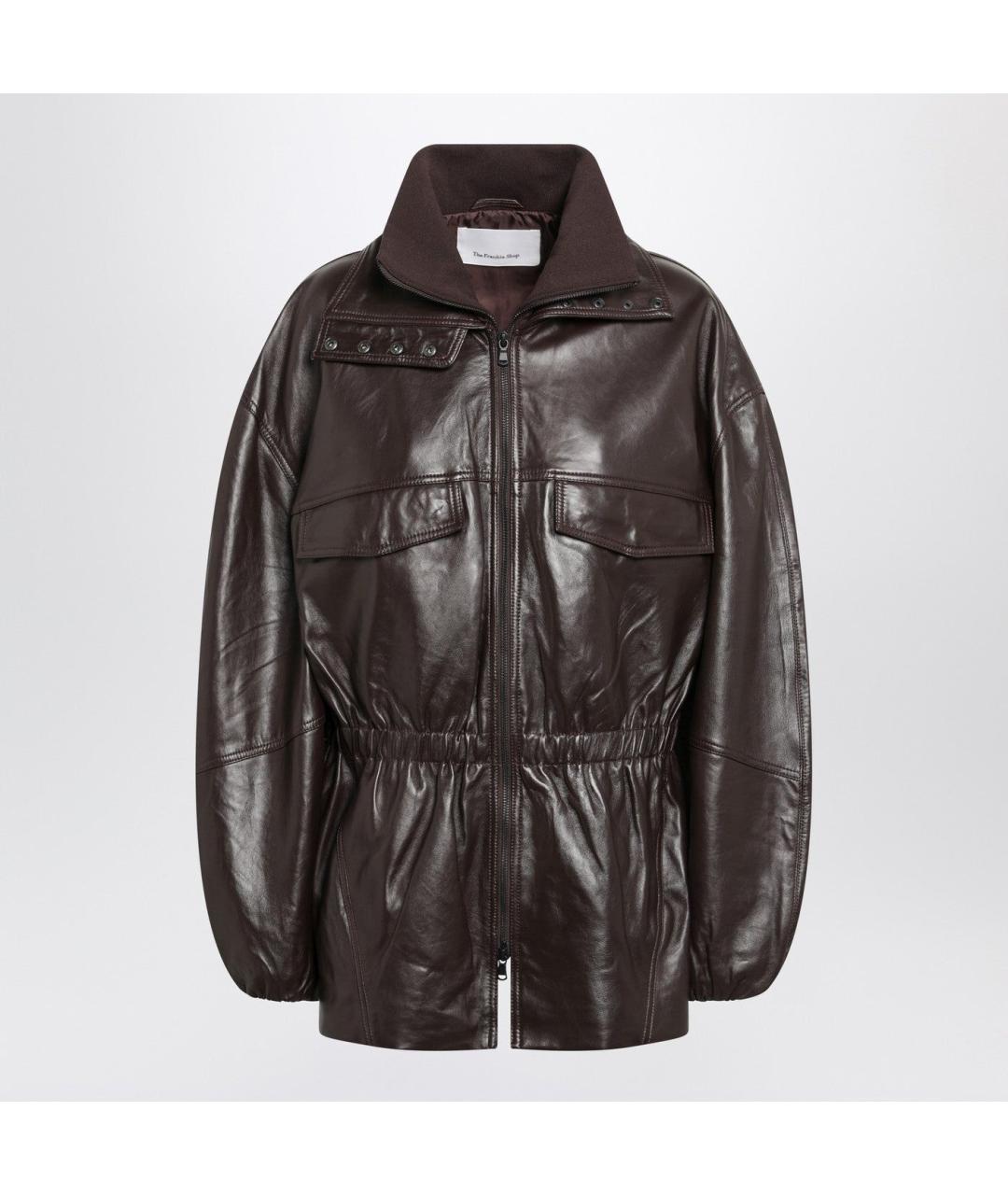 THE FRANKIE SHOP Бордовая кожаная куртка, фото 3