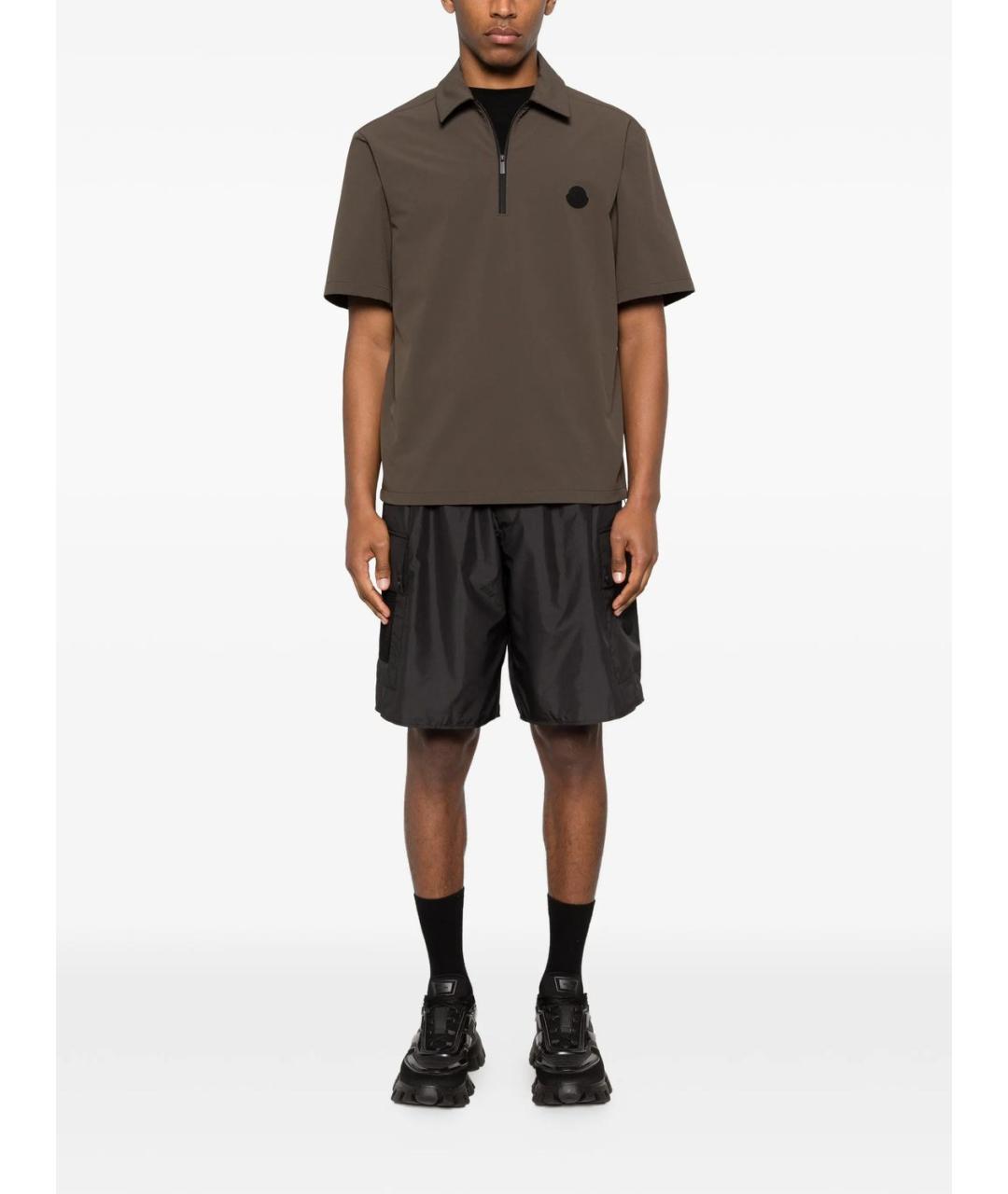 MONCLER Хаки поло с коротким рукавом, фото 2