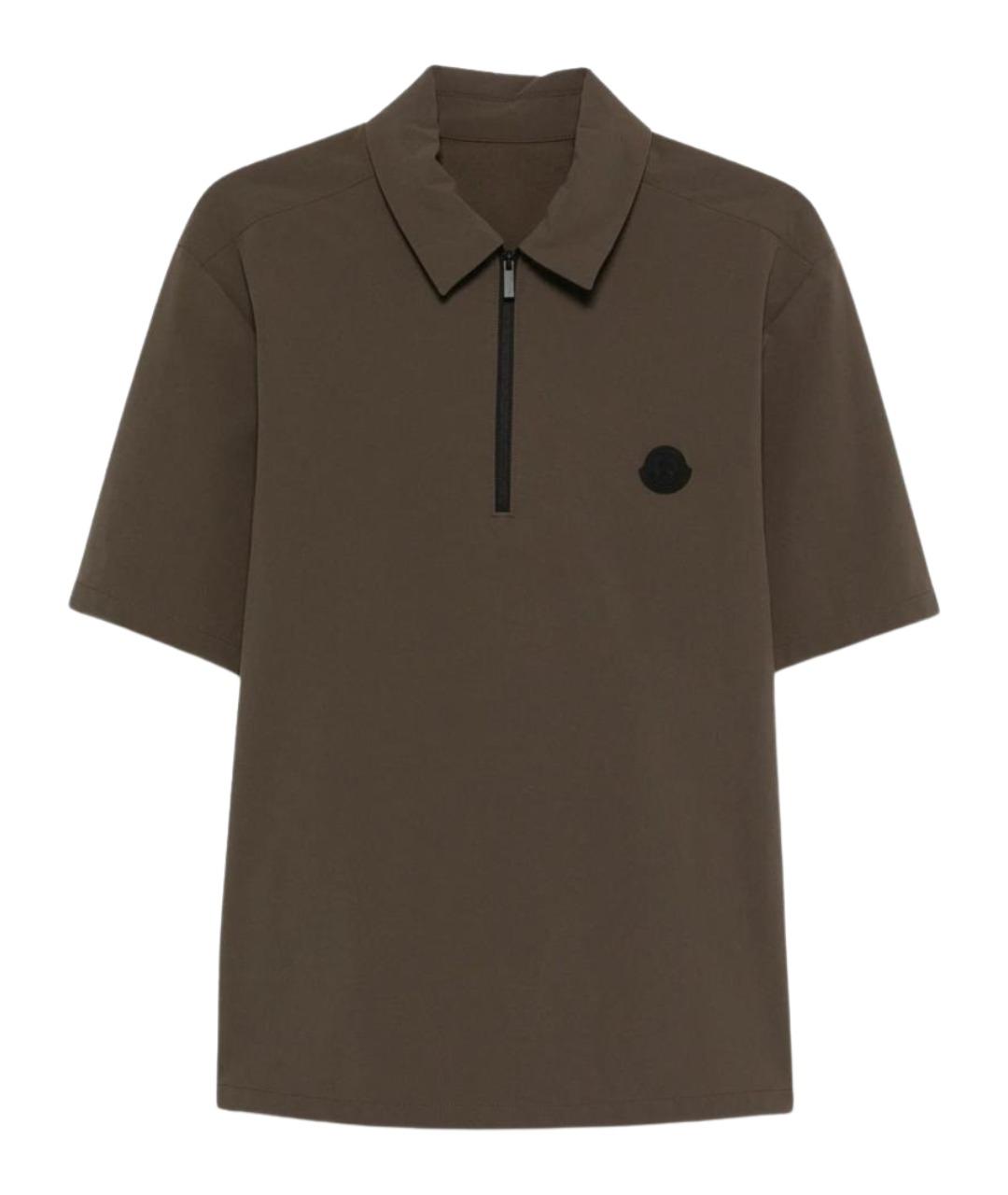 MONCLER Хаки поло с коротким рукавом, фото 1