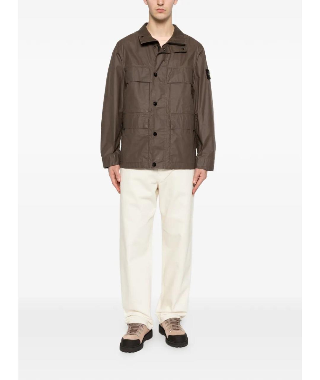 STONE ISLAND Хаки полиэстеровая куртка, фото 2