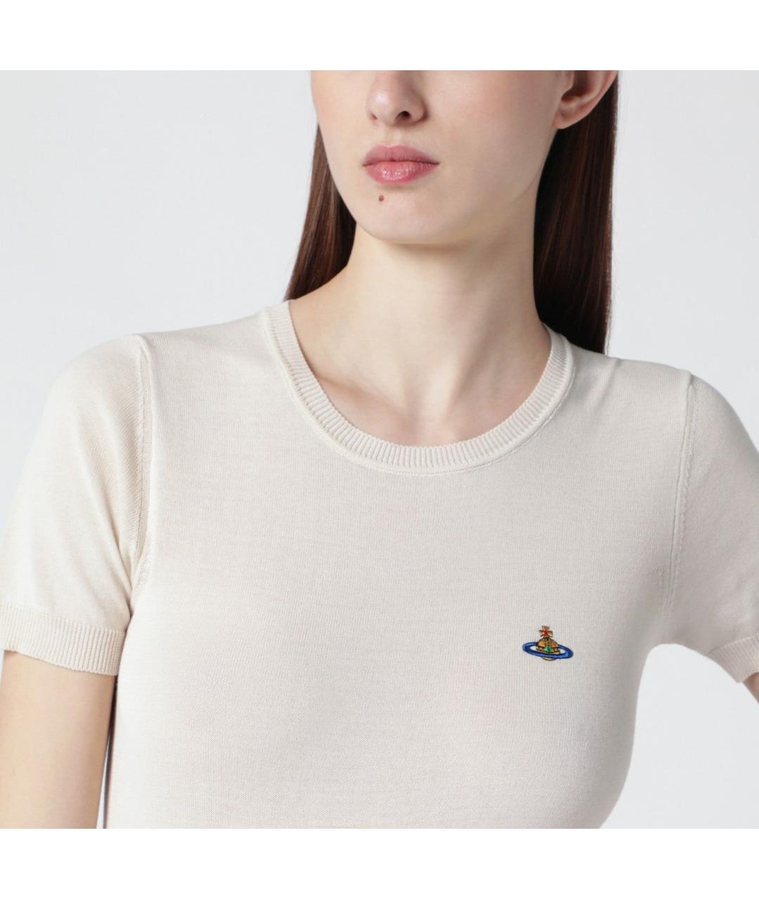 VIVIENNE WESTWOOD Бежевая хлопковая футболка, фото 2