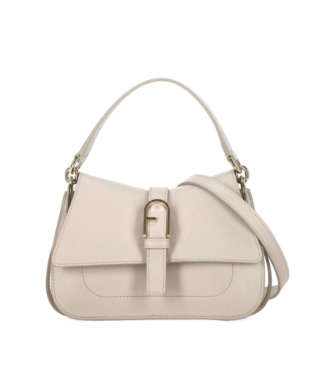 FURLA Бежевая кожаная сумка через плечо, фото 1