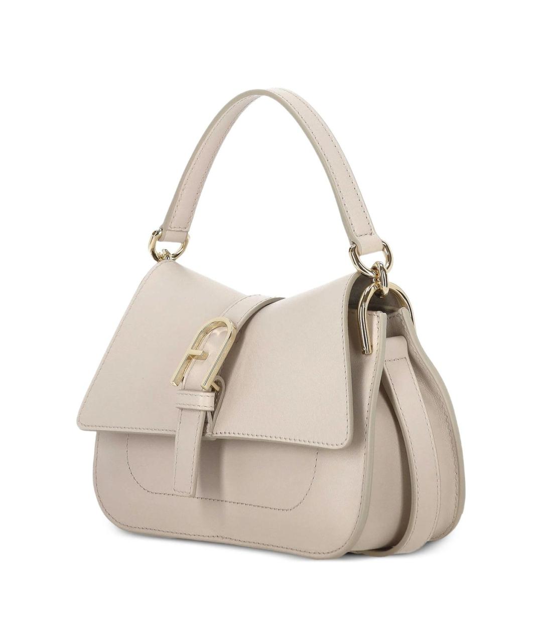 FURLA Бежевая кожаная сумка через плечо, фото 3
