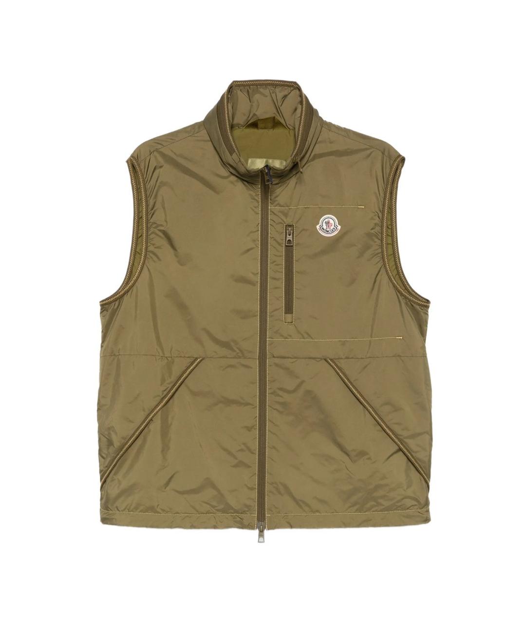 MONCLER Зеленый полиамидовый жилет, фото 1