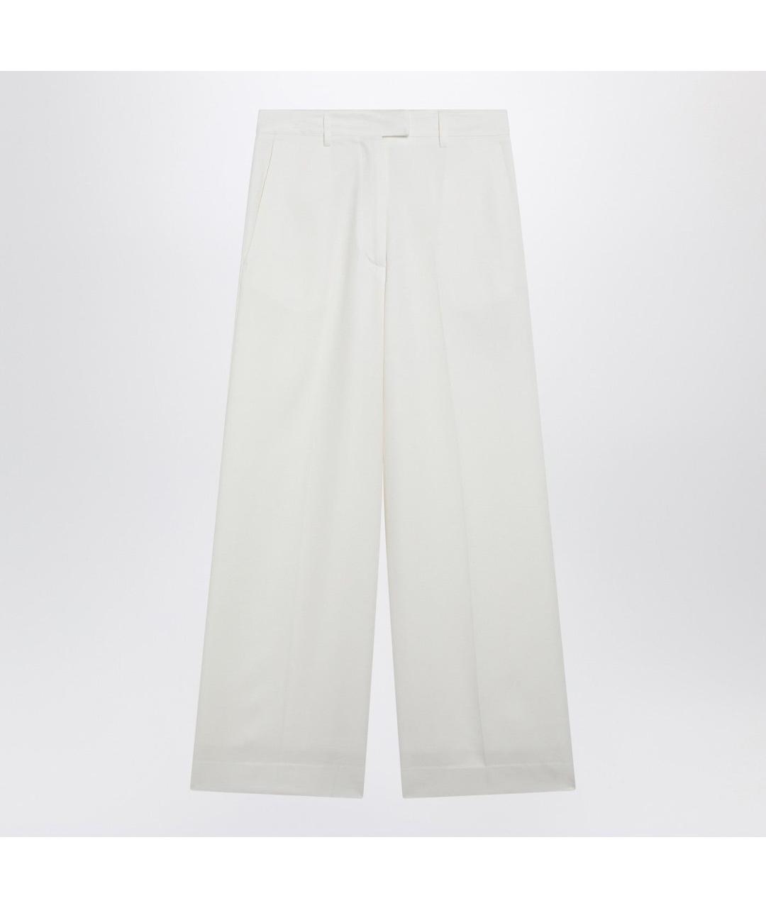 THE FRANKIE SHOP Белые шерстяные прямые брюки, фото 3