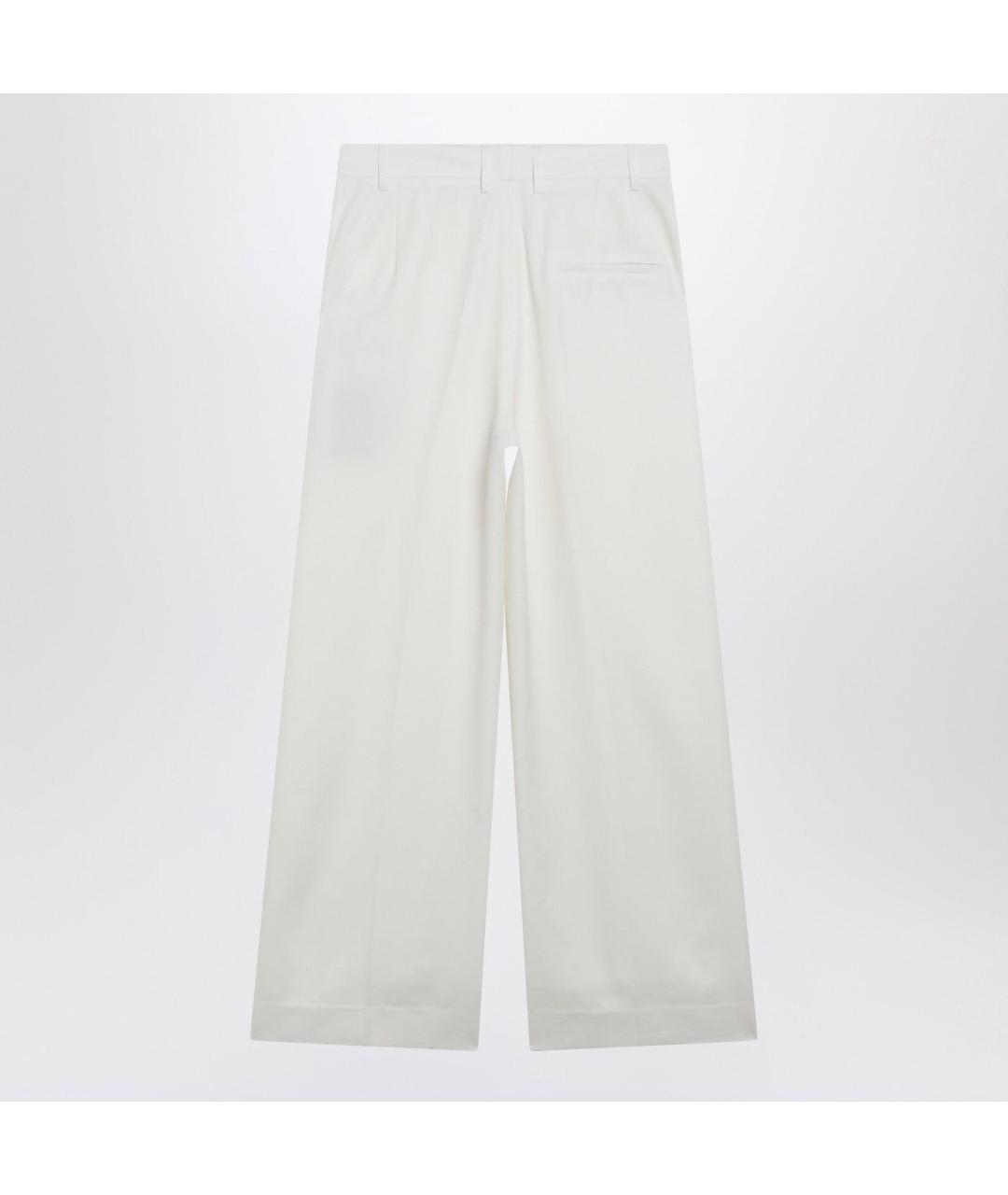 THE FRANKIE SHOP Белые шерстяные прямые брюки, фото 2