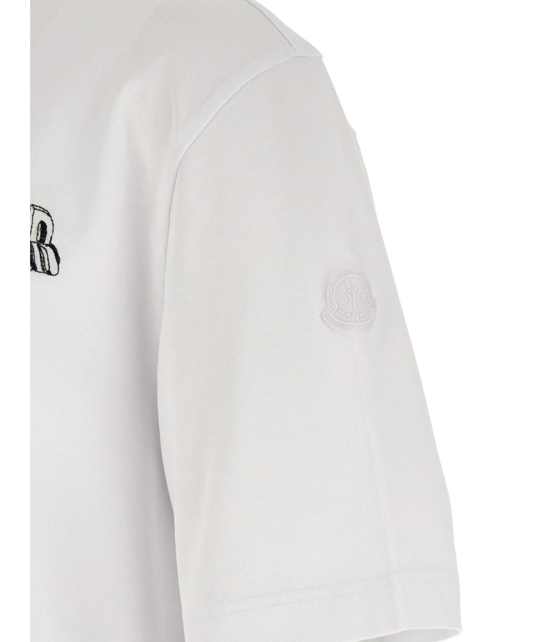 MONCLER Белая хлопковая футболка, фото 4